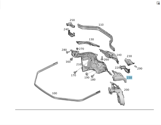 Mercedes-Benz  A1666207901 Перегородка моторного відсіку ліва ML/GLE W166 GLE Coupe C292 GL/GLS X166 Одеса