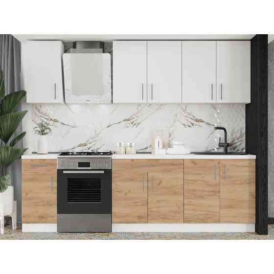 Кухня модульна Еверест Оптіма набір №3 Німфея альба+Дуб крафт золотий 2,6 м (без стільниці) (DTM-5701) Львів