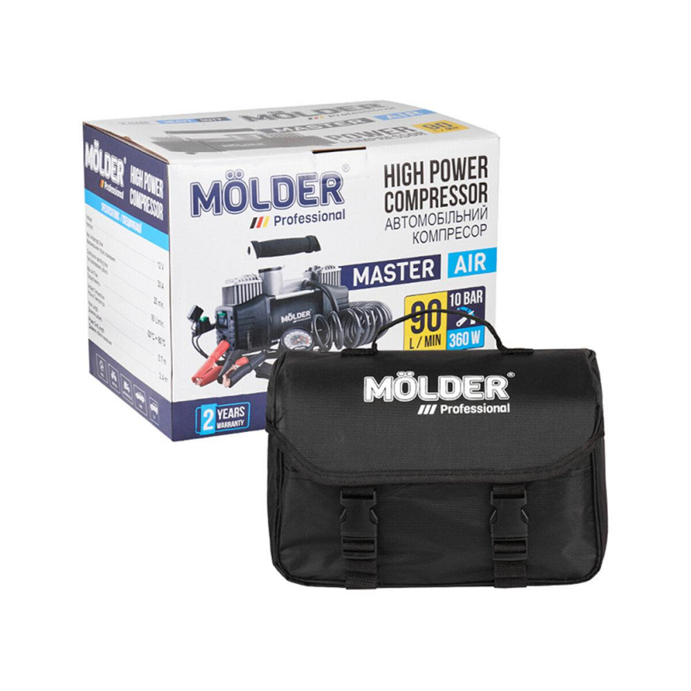 Компресор автомобільний Molder Master Air 12В 10Атм 90л/хв із зажимами АКБ Київ - фото 8