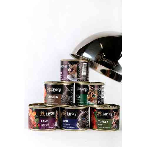 Корм вологий Savory Cat Can Adult Fish консерви для вибагливих котів з рибою 400 г Київ