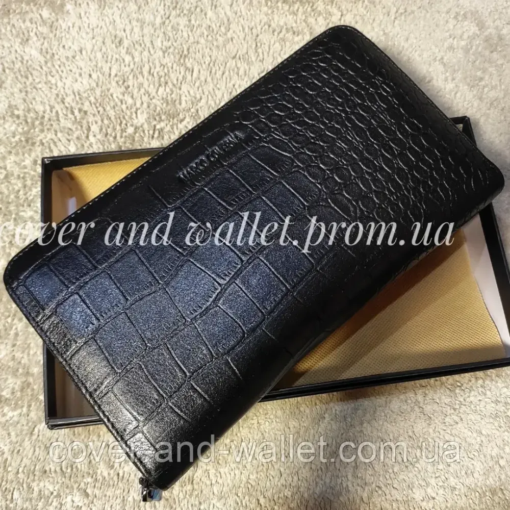 Элитный мужской кошелек клатч на две молнии под крокодила Marco Coverna 5902B (JP) Киев - изображение 10