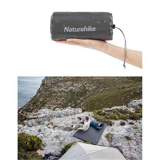 Матрац туристичний надувний одномісний Naturehike CNH22DZ018, надлегкий, 196x64x7 см, чорний, для туризму із мішком для надування Київ
