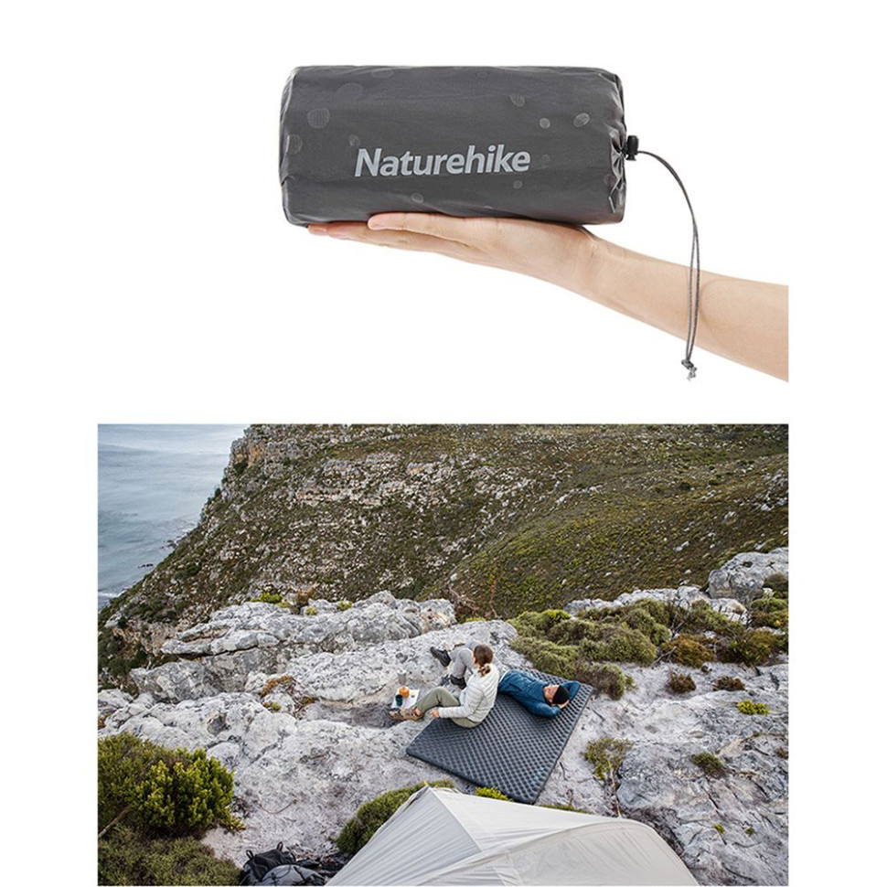 Матрац туристичний надувний одномісний Naturehike CNH22DZ018, надлегкий, 196x64x7 см, чорний, для туризму із мішком для надування Київ - фото 6