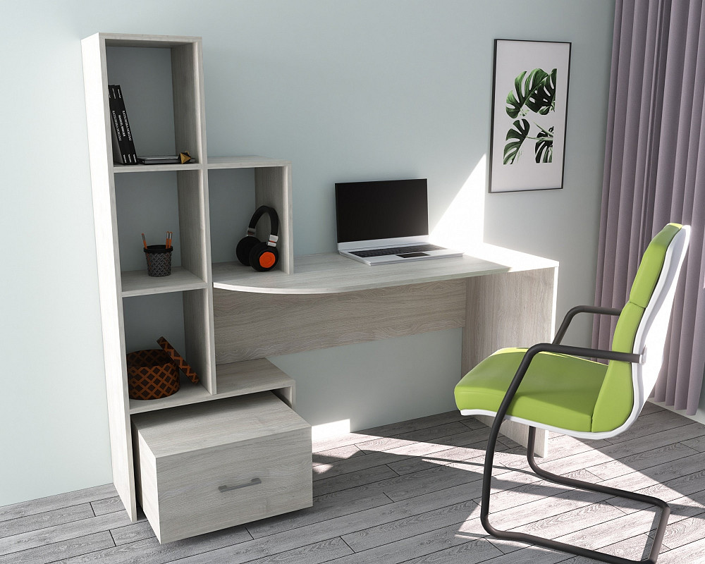 Стол письменный СП-1 №2, Дуб Шамоні Світлий, 1500/550/1500 Львов - изображение 2