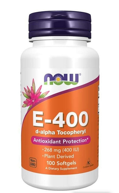 Вітамін Е d-альфа-токоферилацетат  (Natural Vitamin E) 400 МО 100 капсул Київ - фото 1