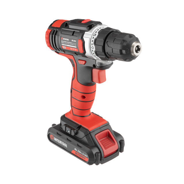 Дриль-шурупокрут акумуляторний, Li-Ion, 18 В, 25 Nm, 0-400/0-1500 об/хв, 1,3 Аг INTERTOOL WT-0313 Київ - фото 2