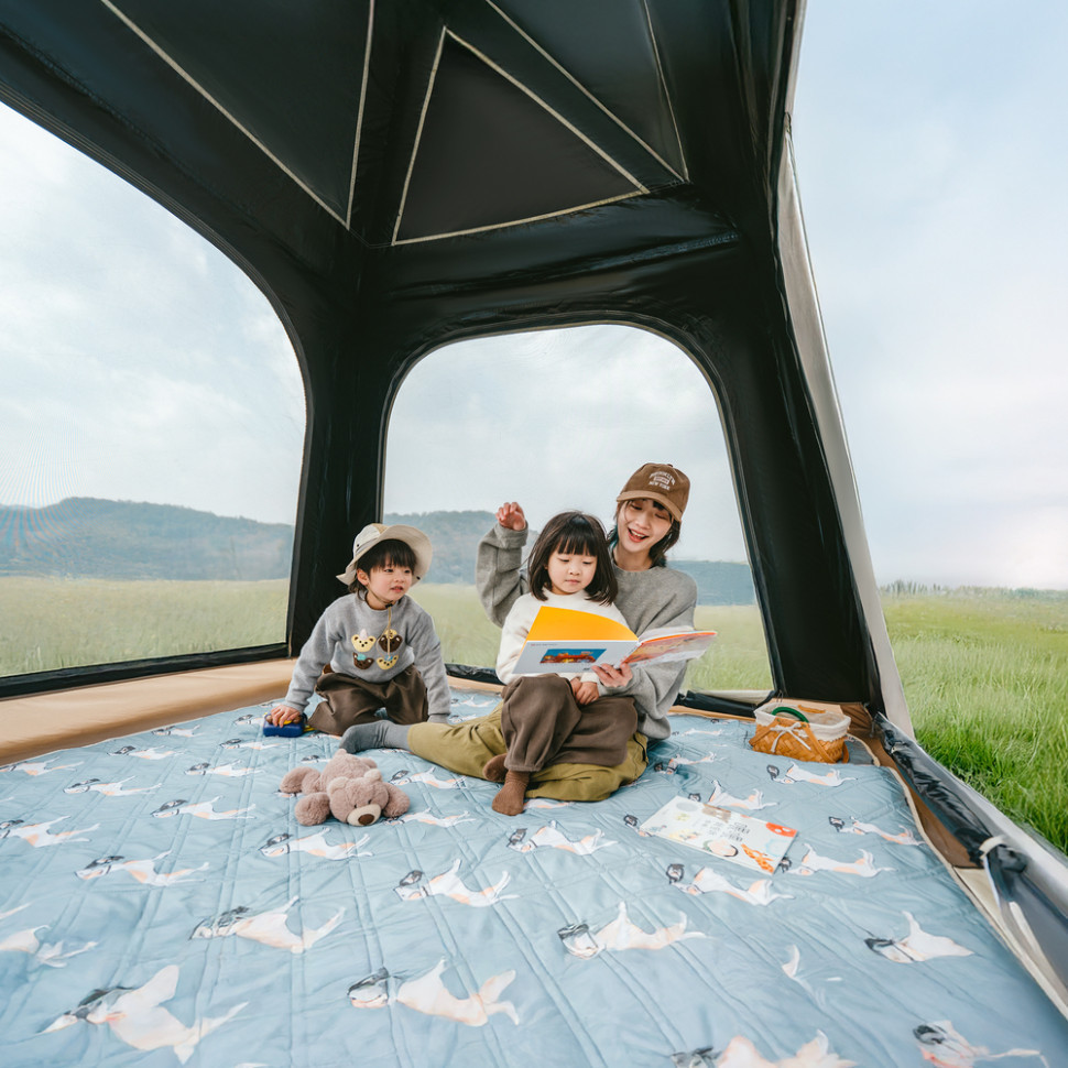 Палатка четырехместная автоматическая надувная с тентом Naturehike Ango CNK2550WS017, коричневая Ровно - изображение 9