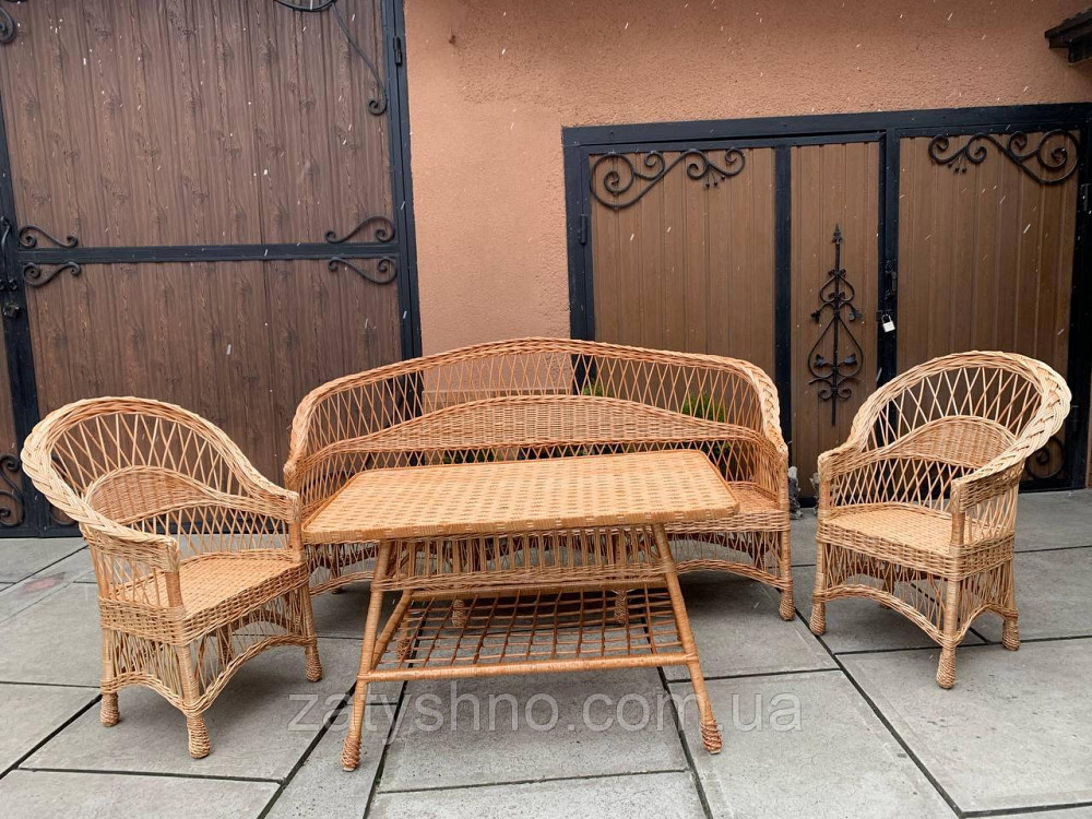 Плетені меблі з лози з великим диваном (200 довжина) Київ - фото 3