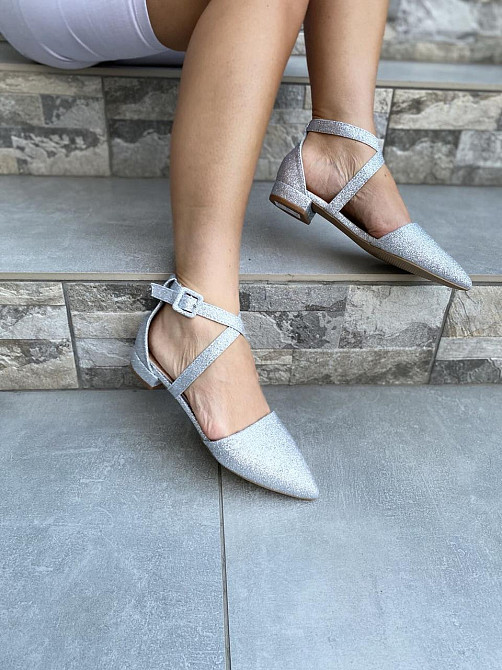 Seastar Балетки жіночі SEASTAR LL-215 срібні (весна-літо, еко-шкіра з напиленням) (3195) Коломия - фото 4