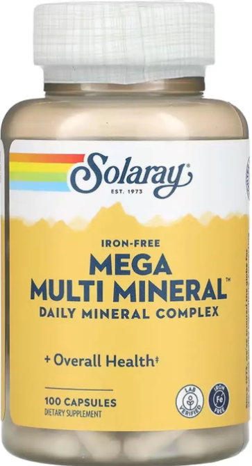 Мультиминеральный комплекс без железа Solaray Mega Multi Mineral Iron-Free 100 капс Киев - изображение 1