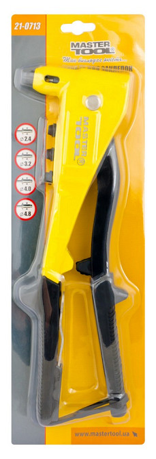 MASTERTOOL Пістолет для заклепок MASTERTOOL 260 мм Ø2.4/3.2/4.0/4.8 мм Al корпус 21-0713 Коломия - фото 6