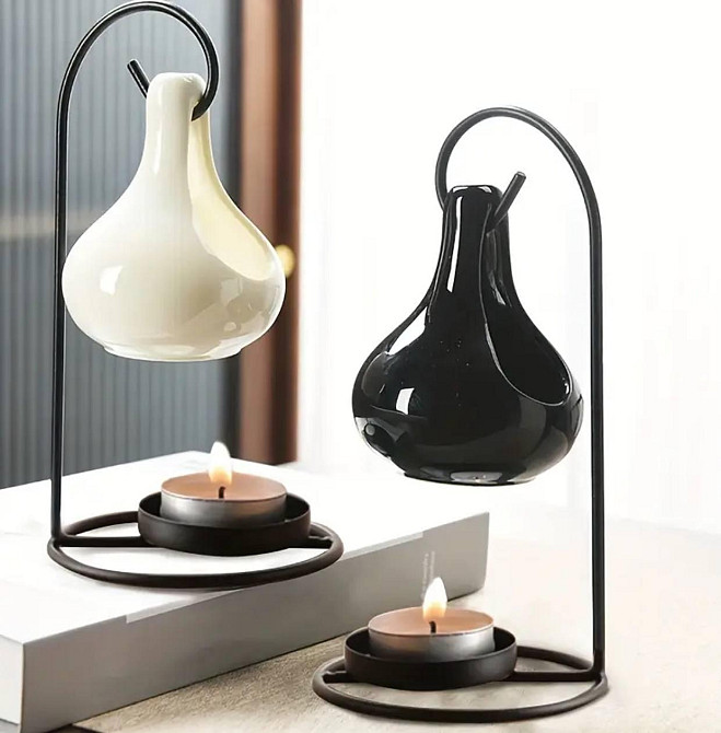 Керамическая аромалампа для свечей, Подвесная масляная лампа для ароматерапии с керамическим диффузо Киев - изображение 4