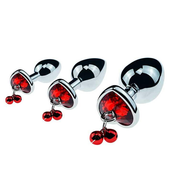 Набір металевих анальних пробок з повідцем і сердечком Art of Sex Metal Anal Plug - Анальні іграшки Вінниця - фото 2