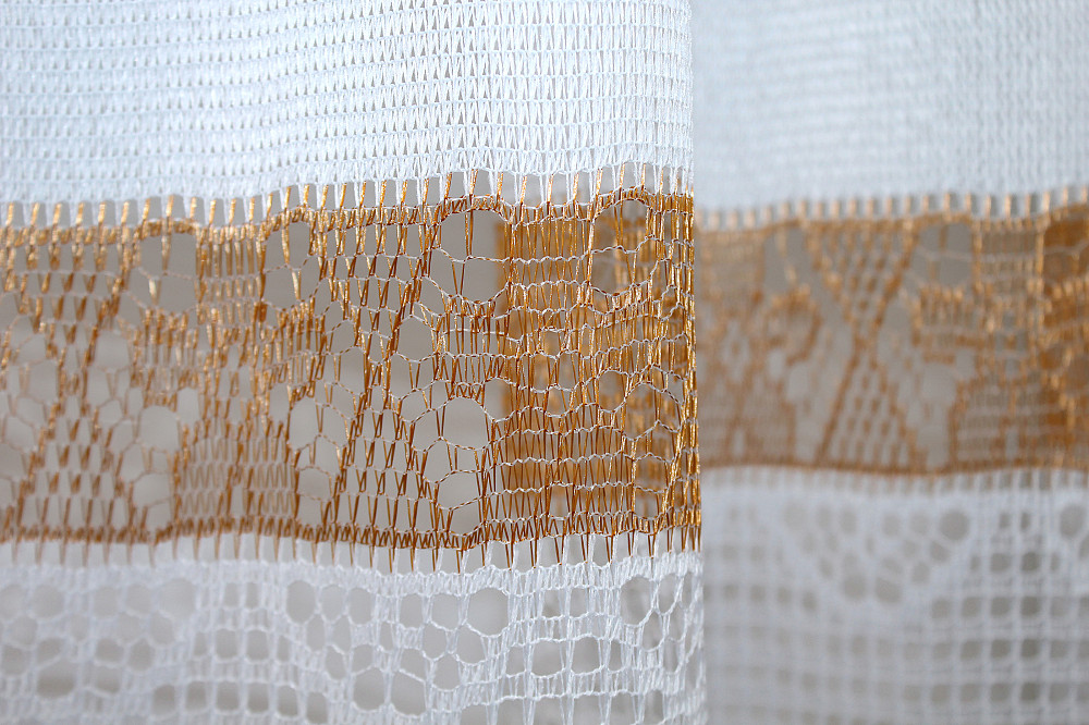 Тюль сітка VR-Textil Juli № 890т Арка на кухню колір білий з світло-коричневим 300х150 см (53-0007) Київ - фото 4