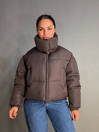 Куртка женская Lady Yep 10043 короткая на молнии с воротником коричневая, коричневый, 42 Одесса - изображение 1