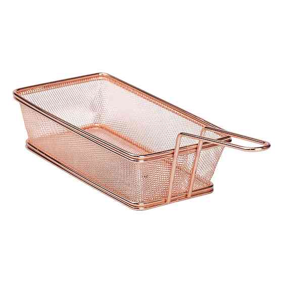 Кошик сервірувальний 21×11.5×5.5 см для подачі картоплі фрі та снеків з ручкою Рожевий HP-19-11-R Коломия