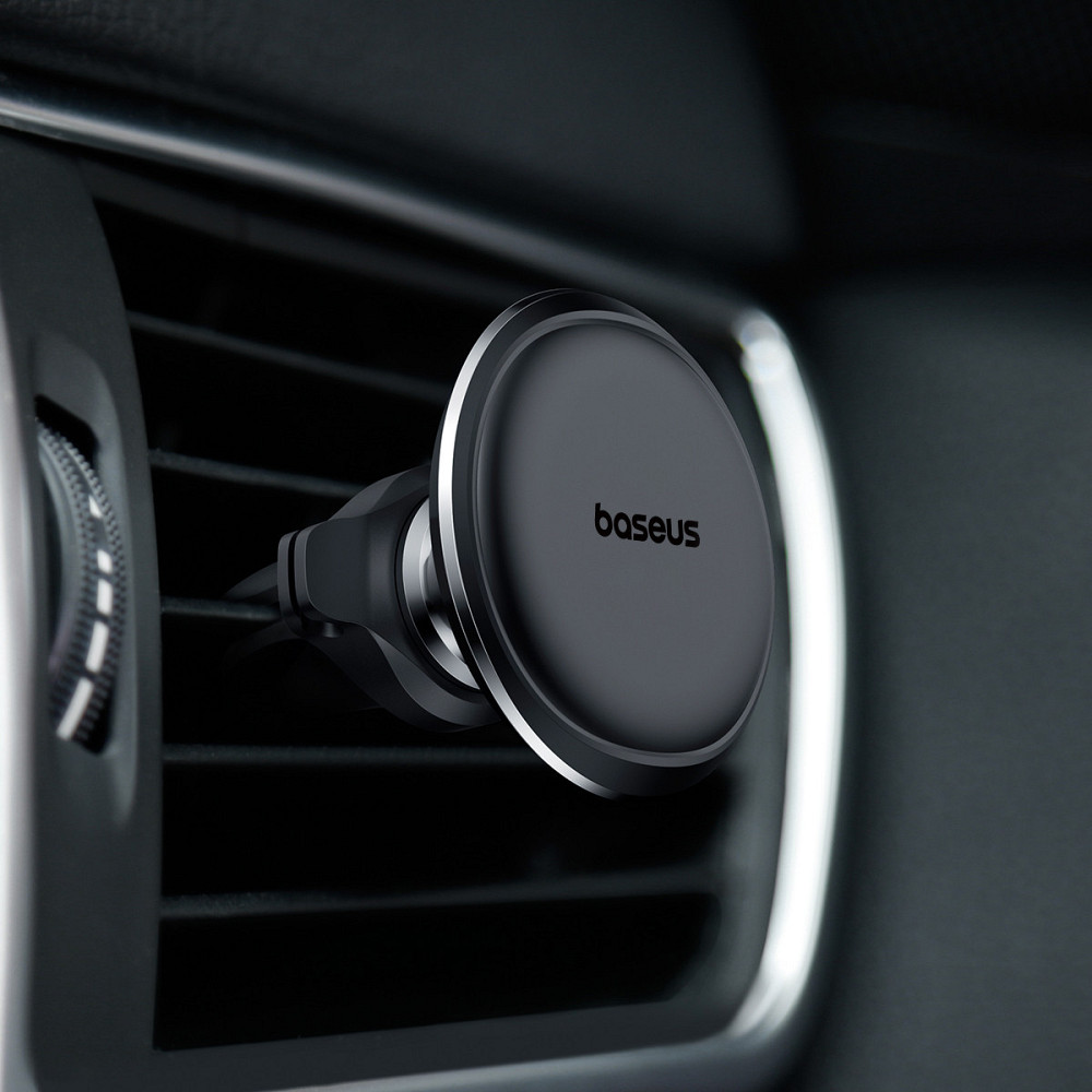 Автотримач для телефона Baseus Magnetic Air Vent Car Mount Holder with cable clip Black Ковель - изображение 8