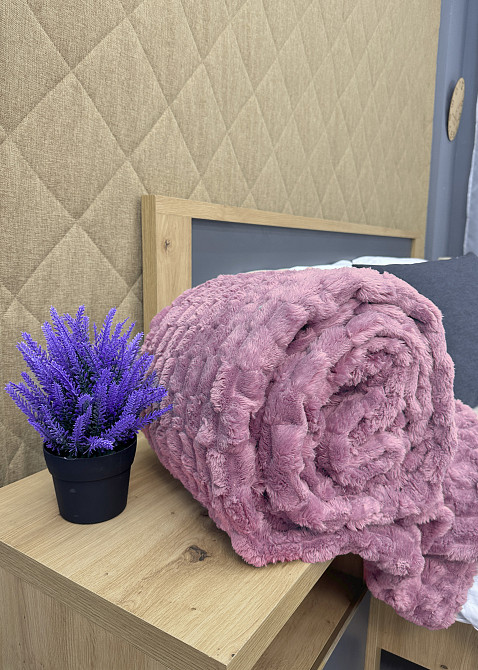 Плед-покривало 210х210 см (+-5см) Соти Ліловий (87-208) Київ - фото 8