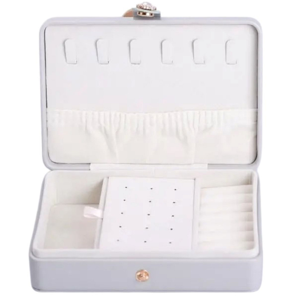 Скринька для прикрас з еко шкіри 16×11×4.7 см органайзер для ювелірних виробів HP-5-30G Коломия - фото 1