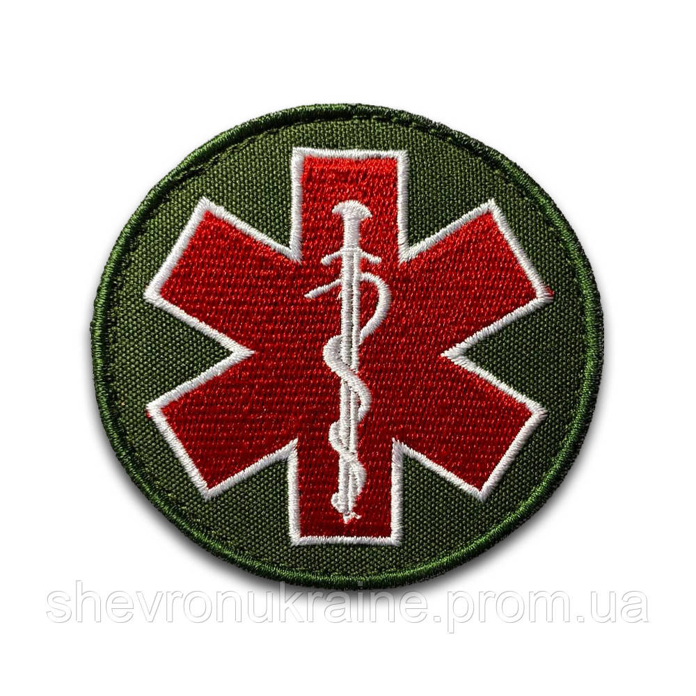 Шеврон Медицинский крест (Форма круг. На липучке) Размер 8см в диаметре Киев - изображение 6