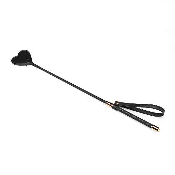 Шлепалка-сердечко Liebe Seele Black Organosilicon Riding Crop, экокожа Sex Aura Киев