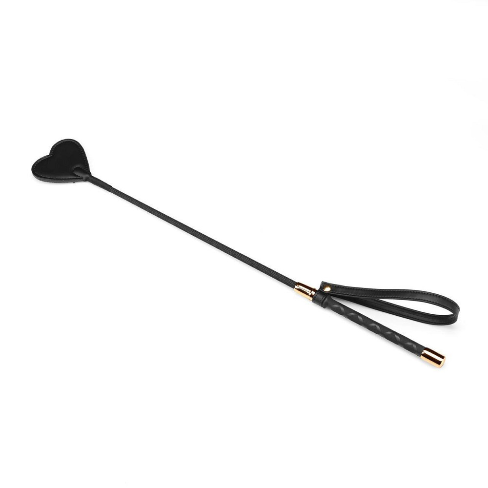 Шльопалка-сердечко Liebe Seele Black Organosilicon Riding Crop, екошкіра Sex Aura Київ - фото 1