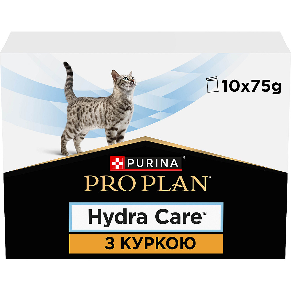 Вологий додатковий корм PRO PLAN Hydra Care для дорослих котів для збільшення споживання рідини, з куркою, 10х75 г Київ - фото 1