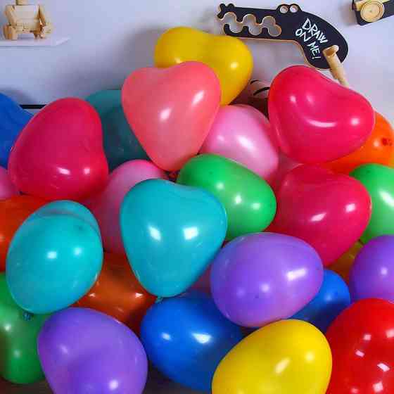 Кульки серця латексні 10 штук 12 дюймів різнобарвний Київ
