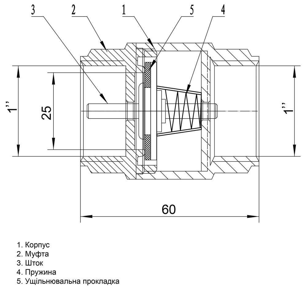 Клапан обратного хода воды Q PROFESSIONAL 1″ QP100 (000014113) Киев - изображение 2