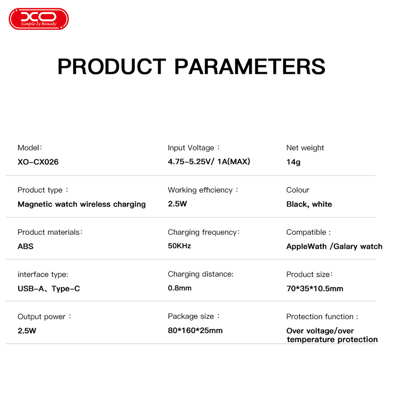 Бездротовий зарядний пристрій XO CX026 Watch Wireless Charger Apple/Samsung USB/Type-C білий Львів - фото 8