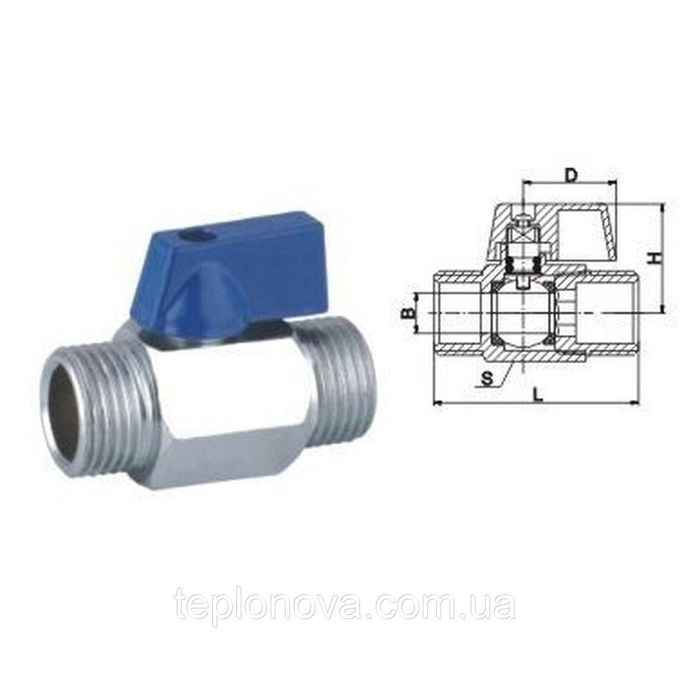 Кран шаровый мини SOLOMON 1/2″ НН NV-3161 (2шт. в упак.) Черновцы - изображение 4