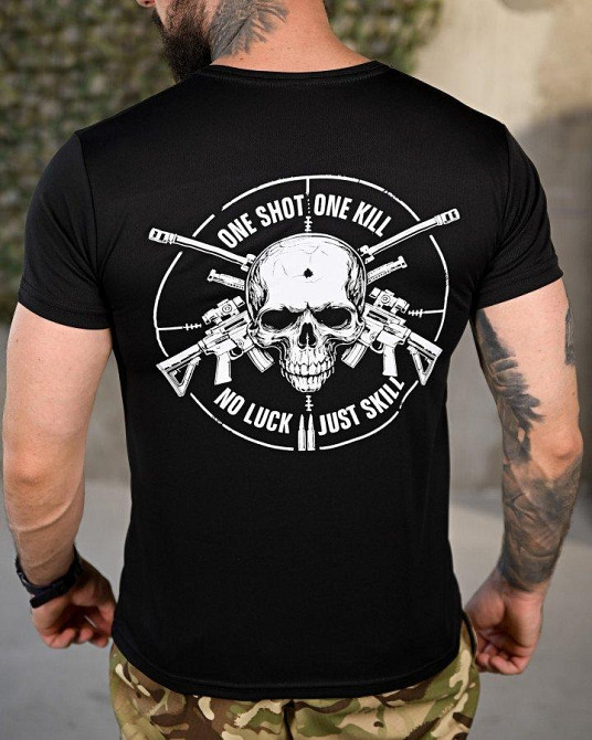 Тактическая потоотводящая футболка One Shot black ПП4655 Одесса - изображение 1