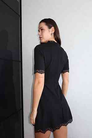 Женское романтическое мини платье креп дайвинг + кружево Одесса