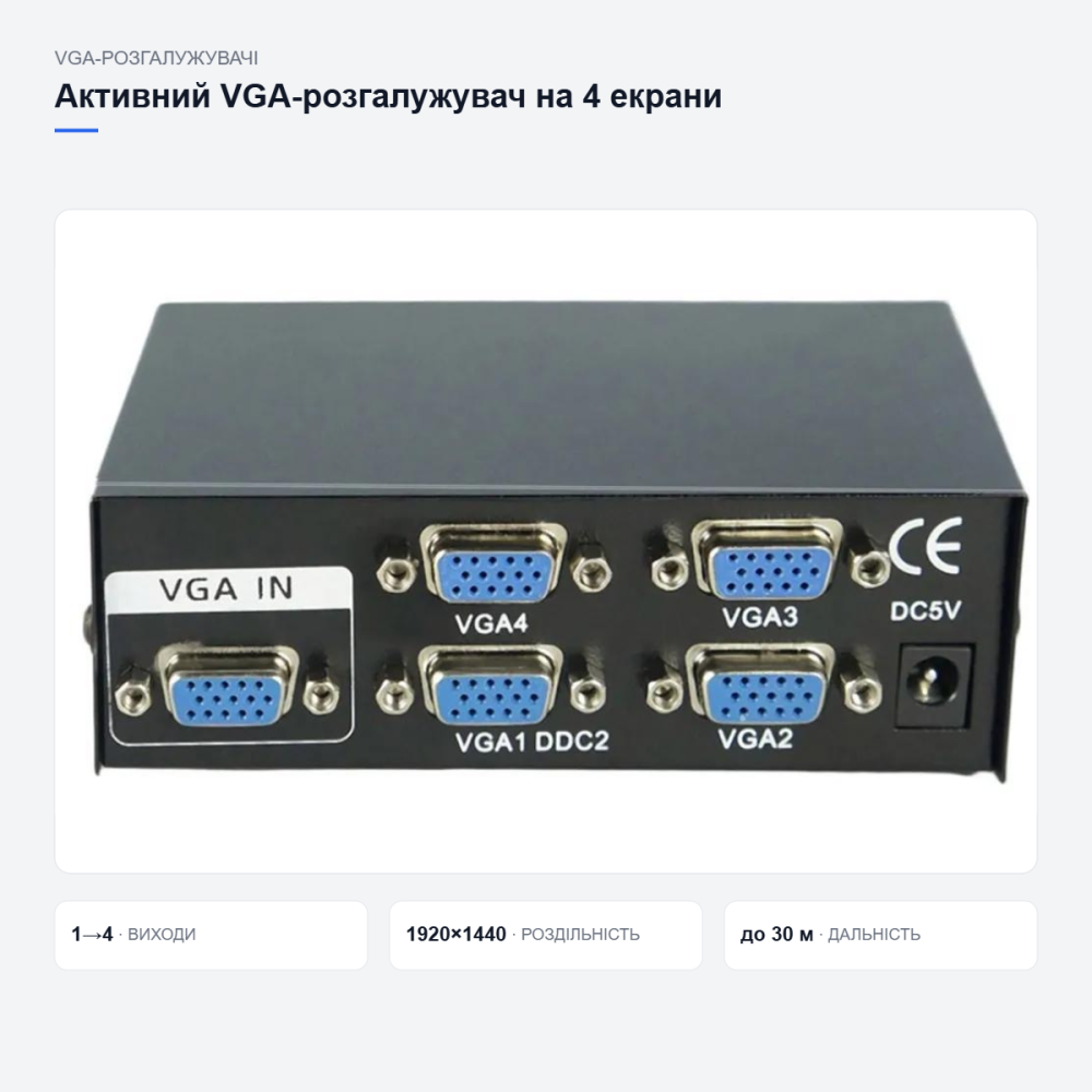 Активний VGA-розгалужувач на чотири екрани Київ - фото 20
