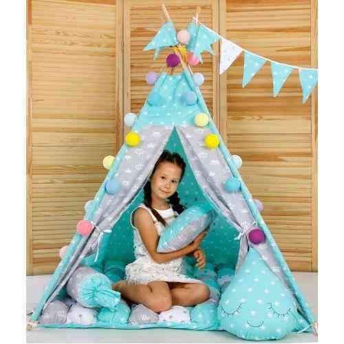 Вігвам Хатка комплект Бонбон Королівський м'ята (з коронами) Київ