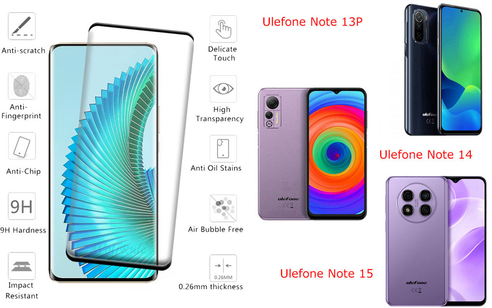 Захисне скло HyperGlass Pro для Ulefone Note 13P, Note 14, Note 15 – максимальна чутливість та захист Київ - фото 2
