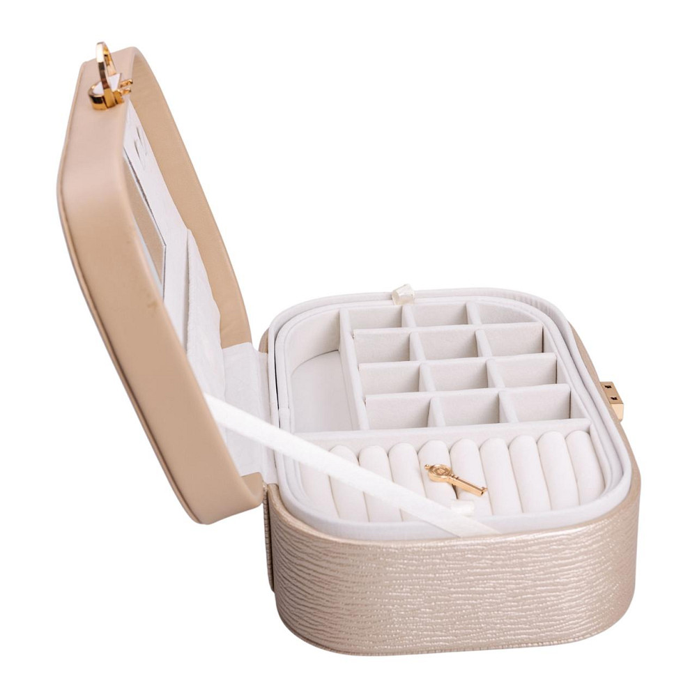 Yiwu Скринька для прикрас з еко шкіри 2 яруси із замком органайзер для ювелірних виробів HP-5-1 Коломыя - изображение 6