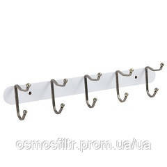 Планка Axentia МДФ с 5ю металл крючками белая (130863) Киев - изображение 1