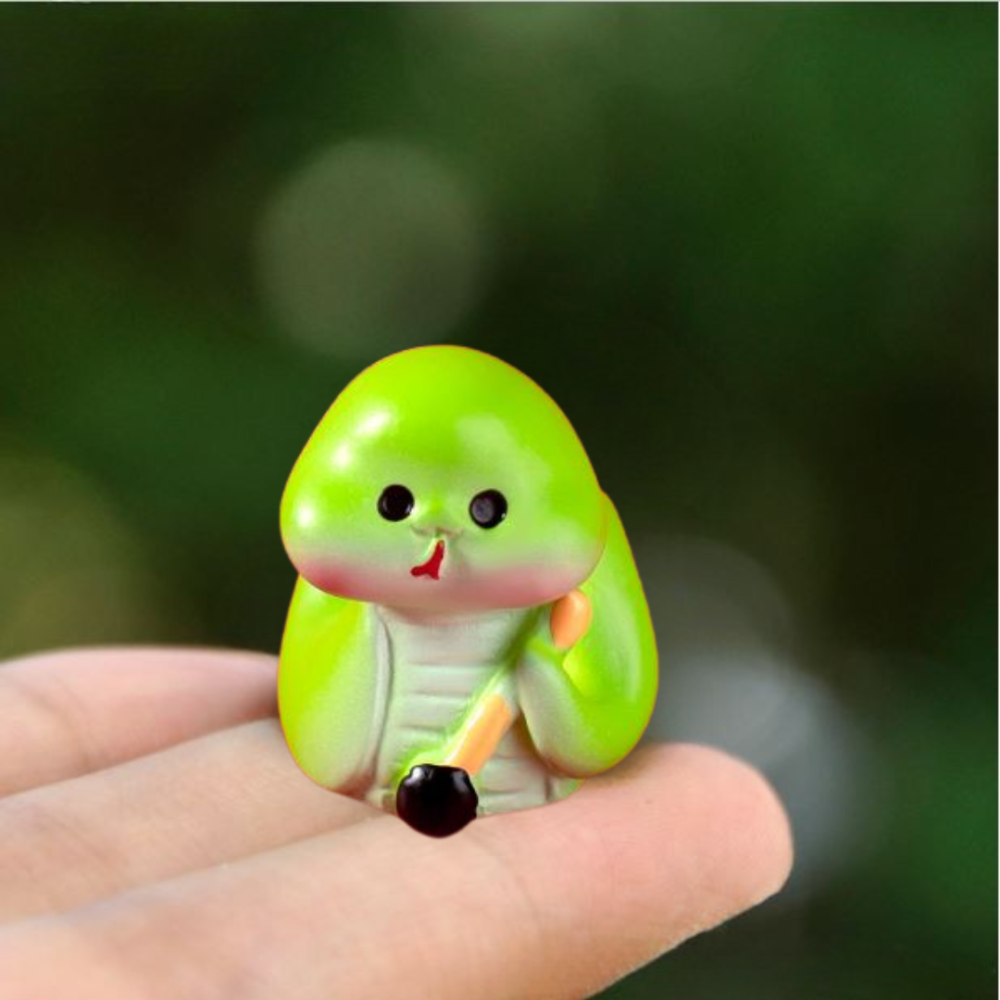 Зелена змія мініатюра 2.4 х 2 см для мінісаду та мікроландшафту No 3 Одеса - фото 1