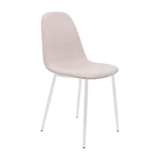 Стілець крісло м'який MacaoDesign U Simple 43 білі ніжки Світло-бежевий Київ