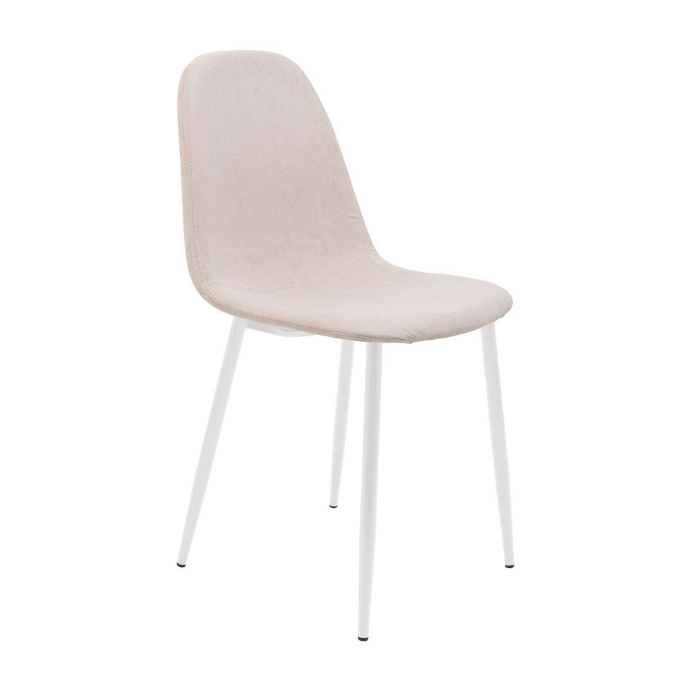 Стілець крісло м'який MacaoDesign U Simple 43 білі ніжки Світло-бежевий Київ - фото 1