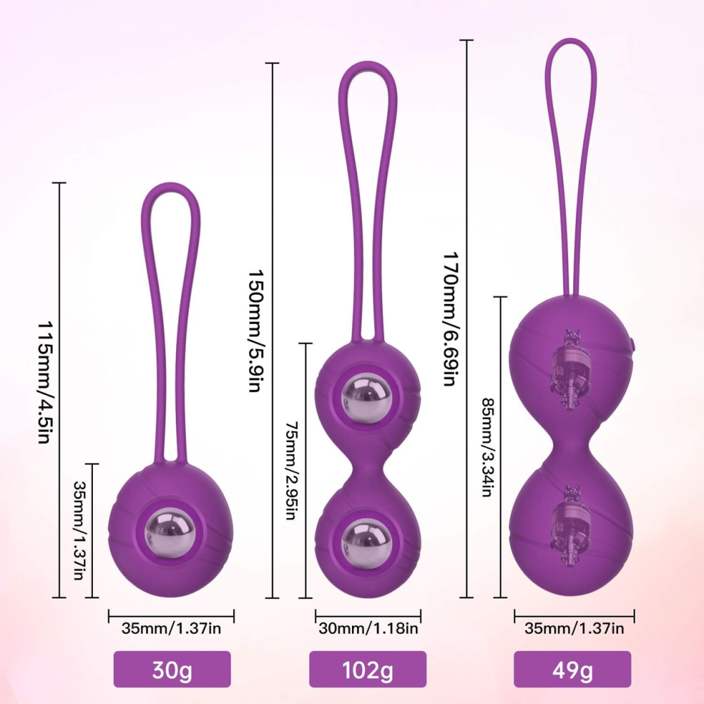 Kegel Balls\Кульки Кегеля Тренажер для м'язів Вагінальні кульки для зміцнення м'язів піхви, набір Фіолетовий Київ - фото 3