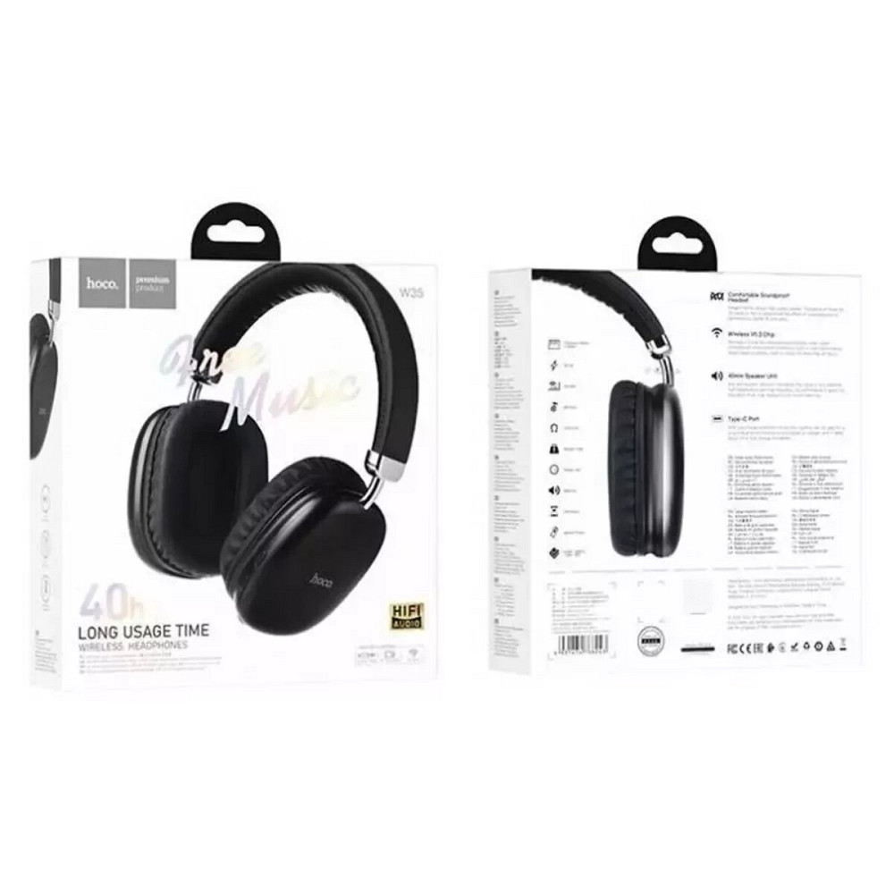 Навушники HOCO W35 Air Triumph BT headset Black (6942007616331 ) Киев - изображение 5