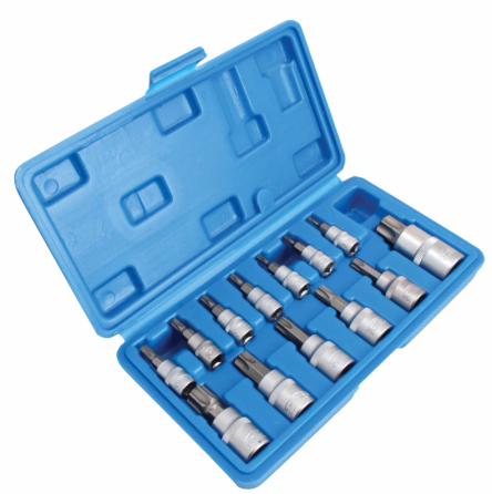 Набір насадок TORX з отвором зі вставками 13 од. (T8-T70, 1/4, 3/8, 1/2) SATRA S-A13WT Чернігів