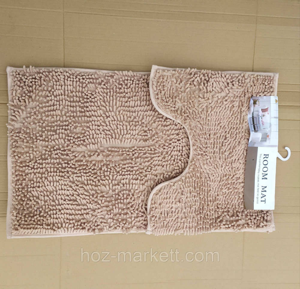 Коврики для ванной и туалета набор ковриков светло-бежевый 90 х 60 см и 60 х 40 см Харьков - изображение 8