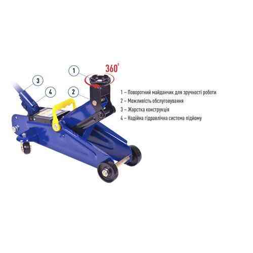 Гидравлический домкрат 2 т с подковерной картонной коробкой, высота подъема 135-335 мм, Iron Hand (IH-135335DP), 9 кг Харьков
