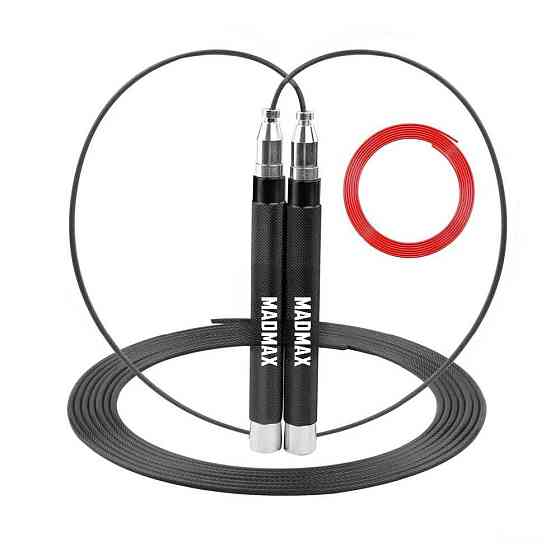 Скакалка швидкісна на підшипниках алюмінієва MadMax MFA-286 Speed jump rope Black Кам'янське