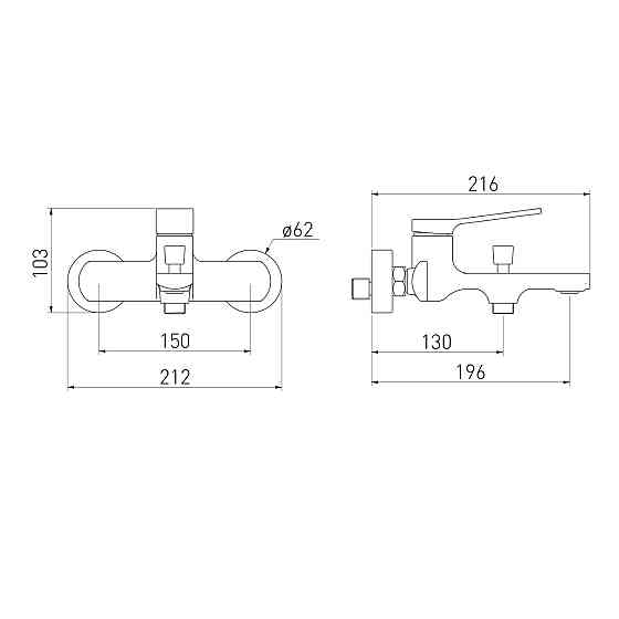 Змішувач для ванни VOLLE SOLO pistola gris графіт 1510.031005 Київ