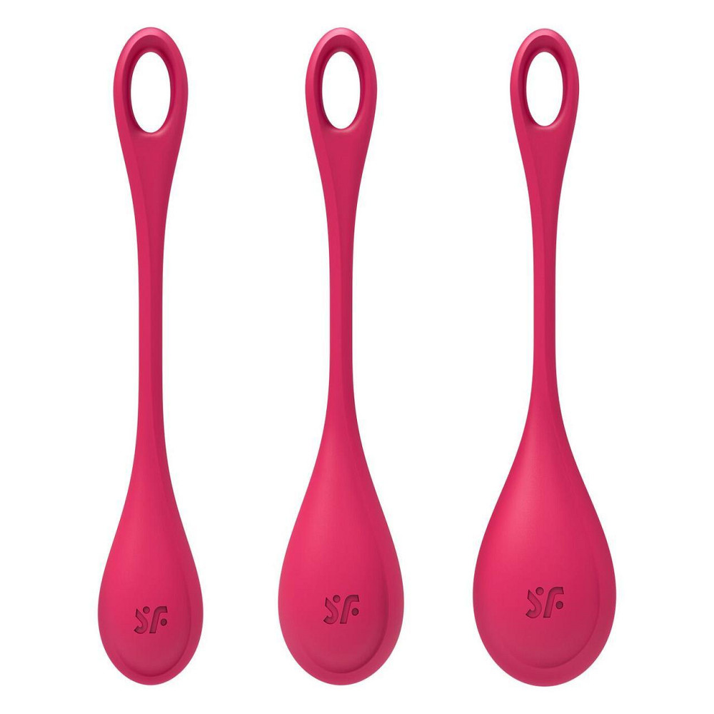 Набір йоні намистин Satisfyer Yoni Power 1 Red, діаметр 2-2,5-3см, вага 22-46-74гр Sex Aura Київ - фото 4