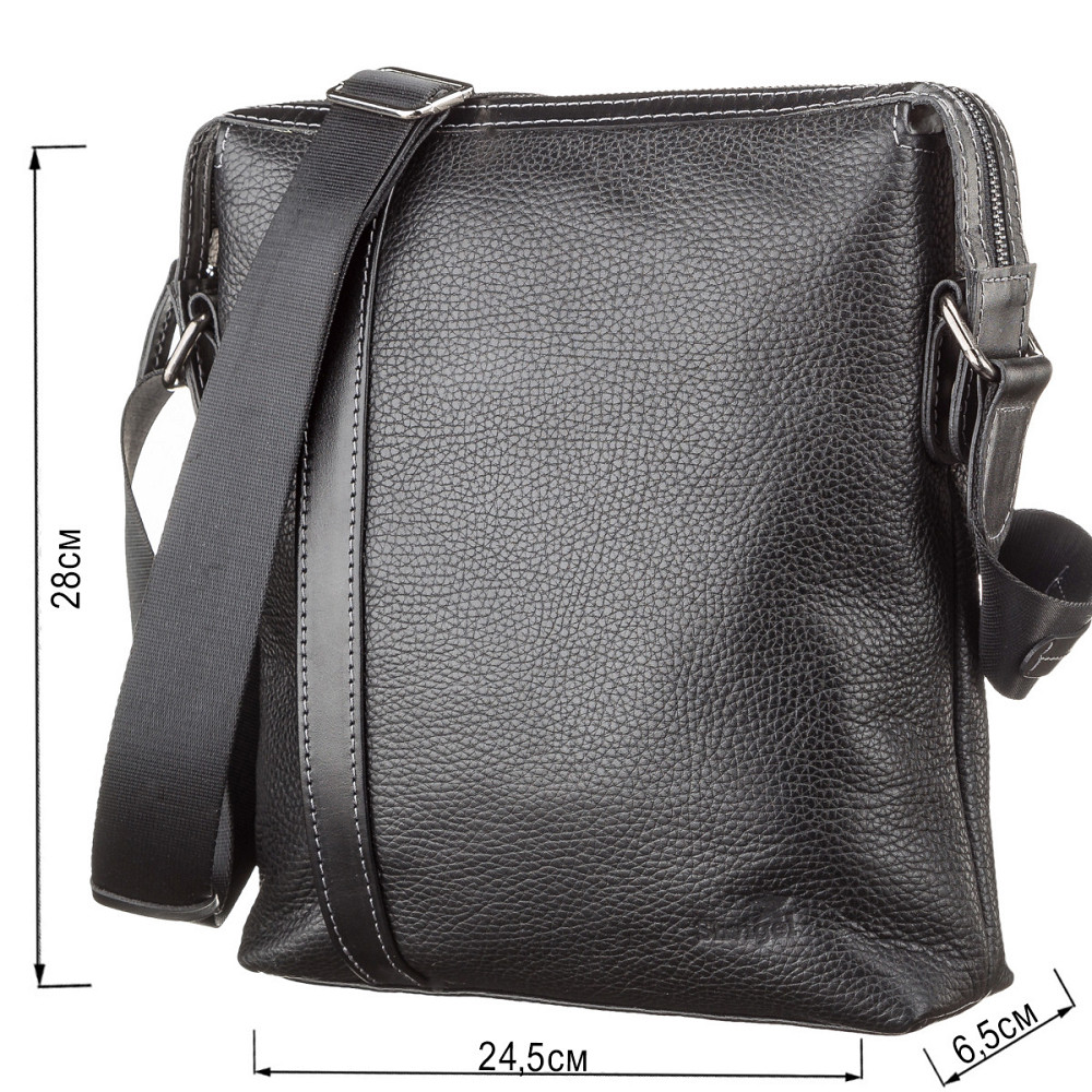 Сумка чоловіча SHVIGEL 11122 шкіряна Чорна Київ - фото 6